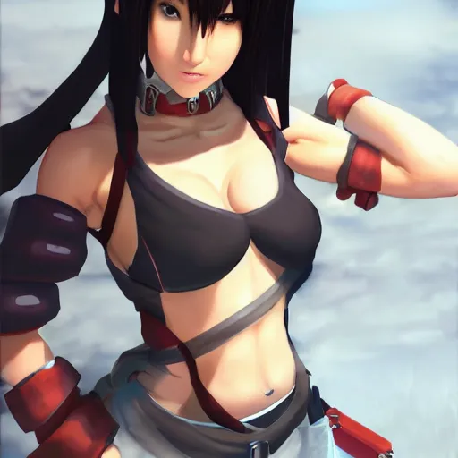 Image similar to high quality tifa lockhart dressed as avatar aang, trending on artstation