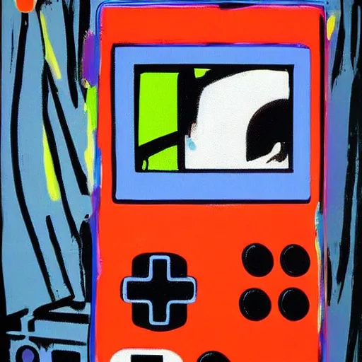 Image similar to original Warhol pop art painting of the Gameboy - 1960 Paint on Canvas