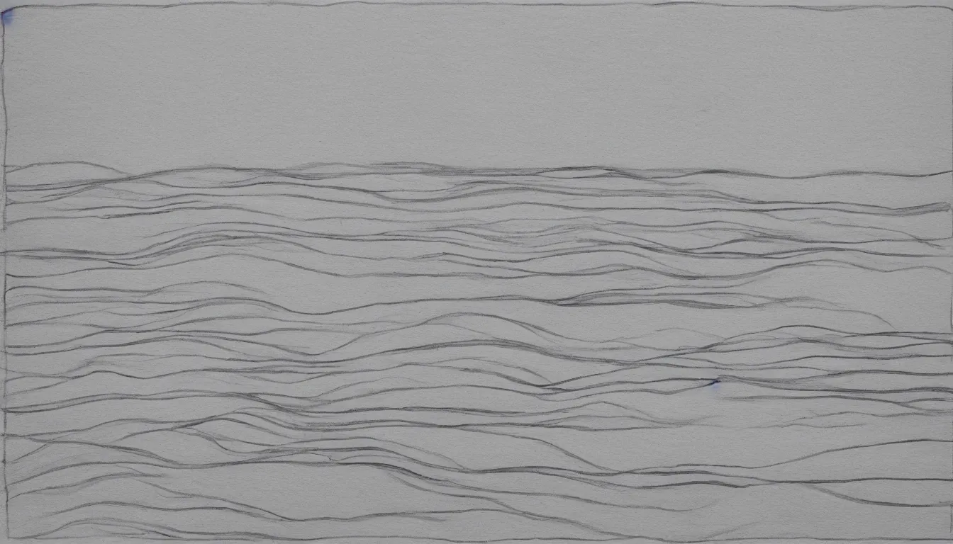 Image similar to ocean and horizon, minimalist line drawing