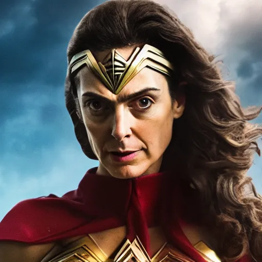 Image similar to high quality portrait of peter capaldi as wonder woman