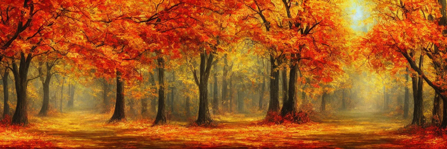 Image similar to beautiful painting of autumn scenery, wallpaper, 4k, detailed