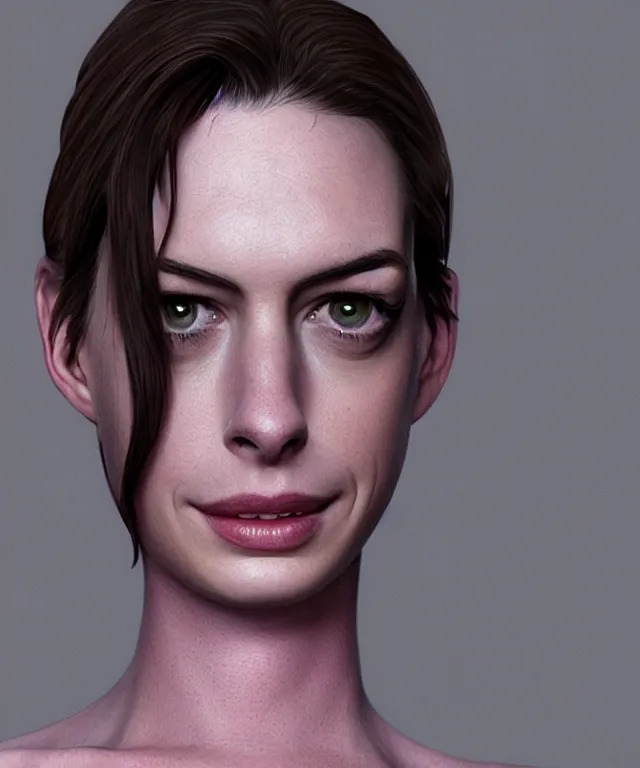 Prompt: anne hathaway as shehulk, au naturel, hyper detailed, digital art, trending in artstation, cinematic lighting, studio quality, smooth render, unreal engine 5 rendered, octane rendered