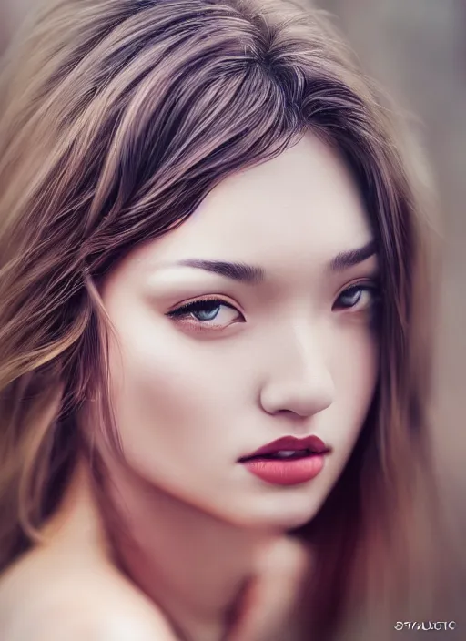 Image similar to photo of a gorgeous young woman in the style of stefan kostic, realistic, 1 / 2 body shot, 8 5 mm art lens, f 1. 2, sharp focus, 8 k high definition, insanely detailed, intricate, elegant, art by stanley lau and artgerm