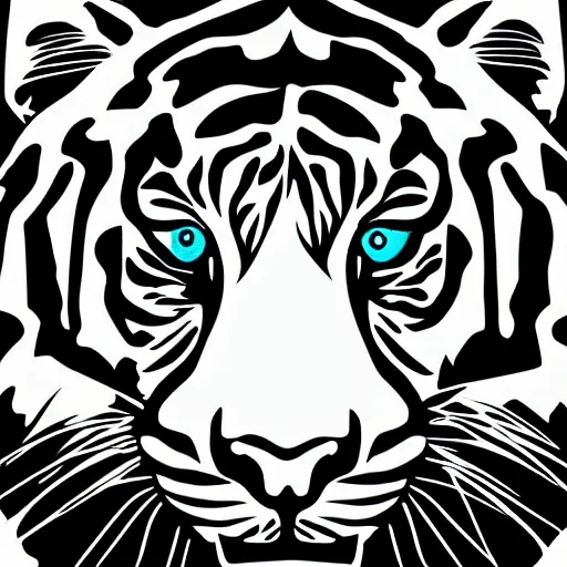 Prompt: tiger head, vector illustration,
