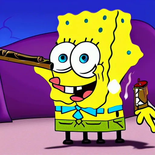 Image similar to spongebob smoking a cigar, 4k realistic photo