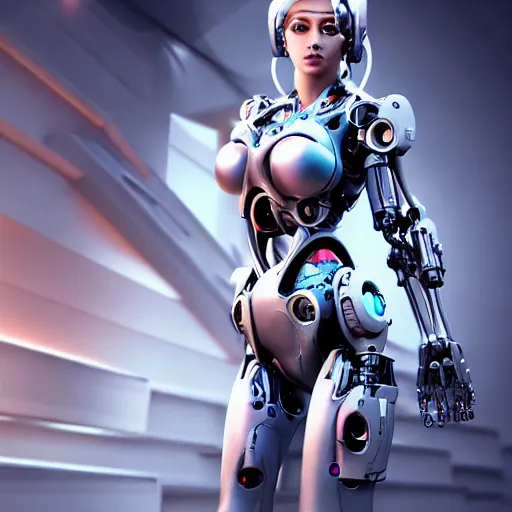 Image similar to beutiful girl cyborg, trending artstaition, unreal engine