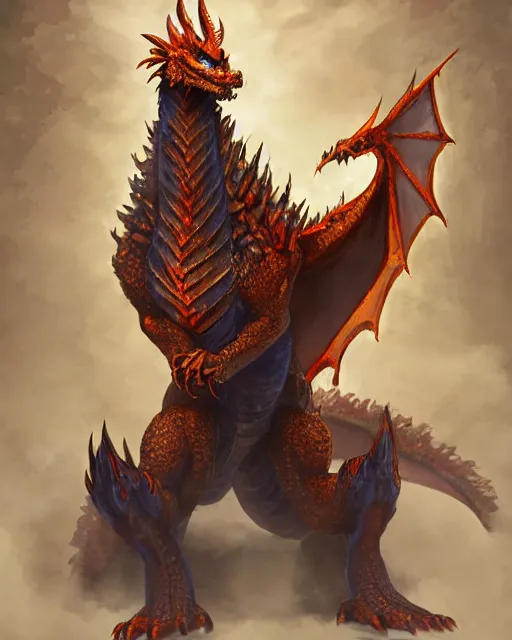 Image similar to A fire dragon, dungeons and dragons, blizzard entertainment, industrial light and magic, pixar