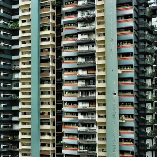 Image similar to a singaporean hdb flat, by satoshi kon