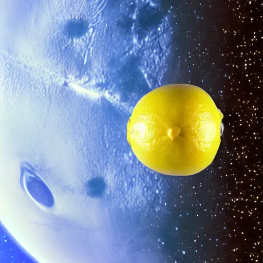 Image similar to sliced lemon as planet, photo by hubble telescope