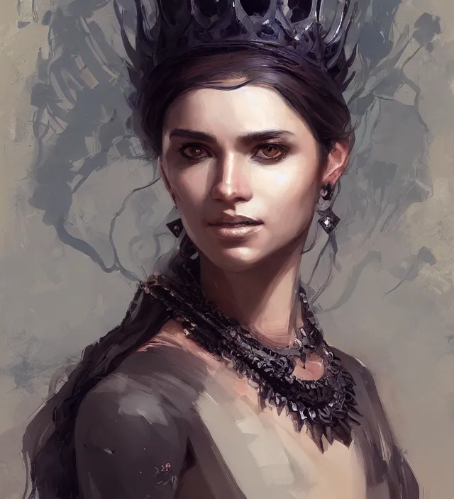 Image similar to a finely detailed full body portrait of a dusky queen in a medieval warzone, symmetrical facial features, intricate, elegant, digital painting, trending on Artstation, concept art, smooth, sharp focus, illustration, by Ruan Jia and Mandy Jurgens and Artgerm