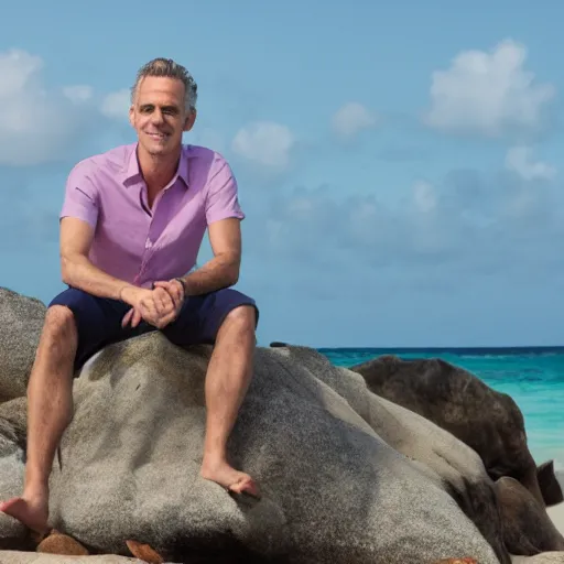 Image similar to jordan peterson chilling in aruba