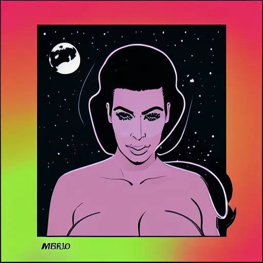 Prompt: “ kim kardashian retro minimalist portrait by jean giraud, moebius starwatcher comic, 8 k ”