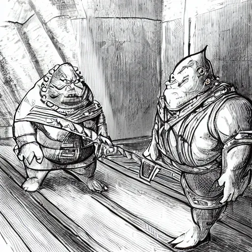 Prompt: ornstein and smough in the backrooms