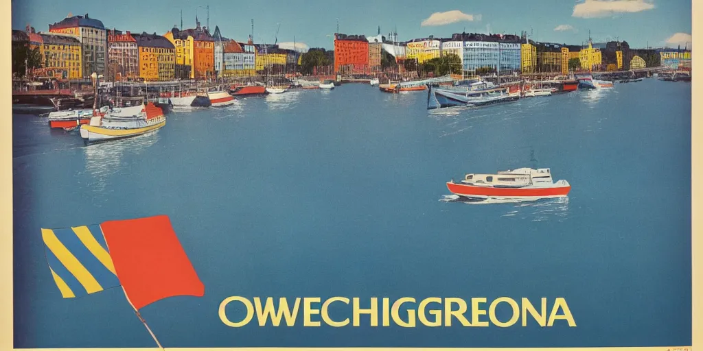 Prompt: a 1970s poster advertising Sweden,