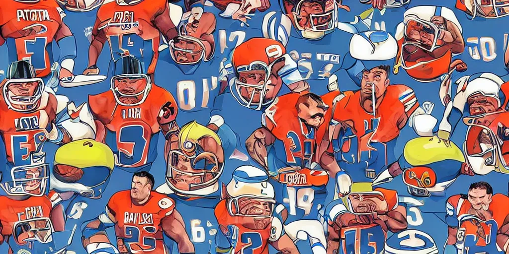 Image similar to Football players Butkus, Ditka, Walter Payton, as chefs inside Cthulhu, in the style of Lisa Frank