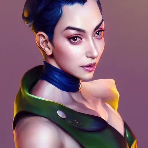 Image similar to a portrait of Jolyne Cujoh, made by Stanley Artgerm Lau, WLOP, Rossdraws, ArtStation, CGSociety, concept art, cgsociety, octane render, trending on artstation, artstationHD, artstationHQ, unreal engine, 4k, 8k,