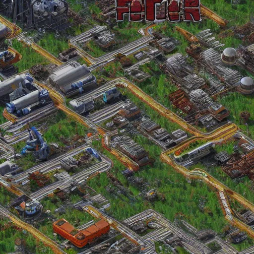 Image similar to realistic factorio, 4K HD city photography, aerial view