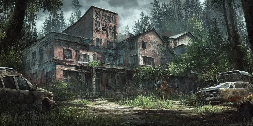 Image similar to landscape art in the style of The Last of Us Part 2, video game art, digital artwork