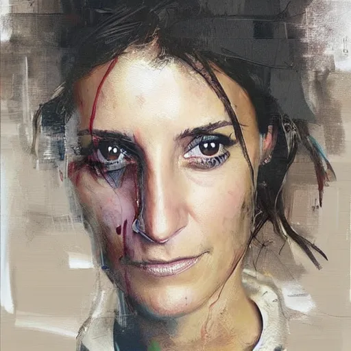 Image similar to jamie lynn spears and lisa edelstein morphed together, hybrid, jeremy mann painting