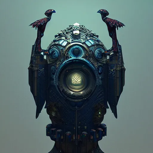 Prompt: falcon android :: by Michal Karcz, Daniel Merriam, Victo Ngai and Guillermo del toro :: ornate, dynamic, particulate, intricate, elegant, highly detailed, centered, artstation, smooth, sharp focus, octane render, 3d