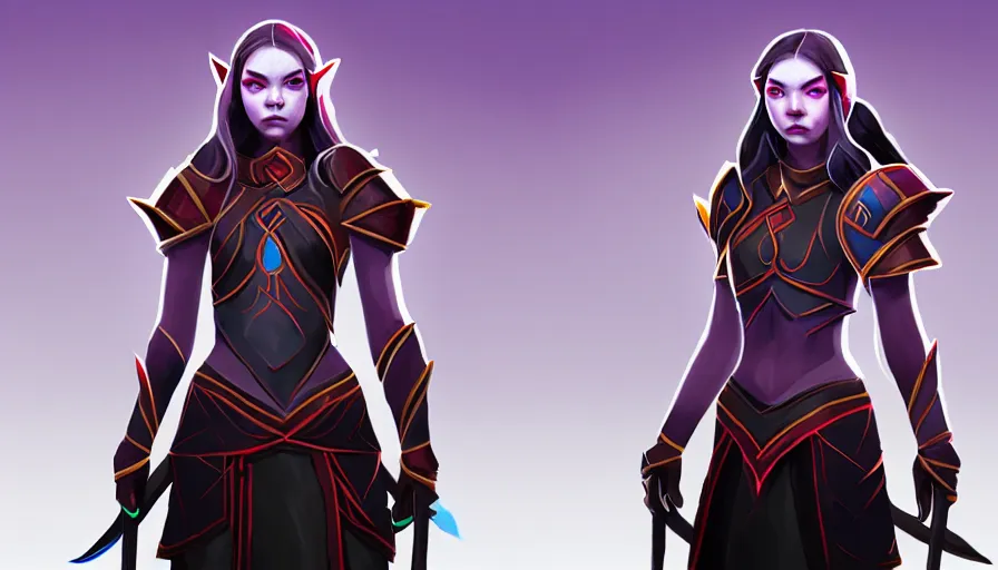 Image similar to anya taylor - joy as dota 2 game character, symmetrical, dota 2 concept art, character design by moby francke and drew wolf, accurate lines, sense of awe