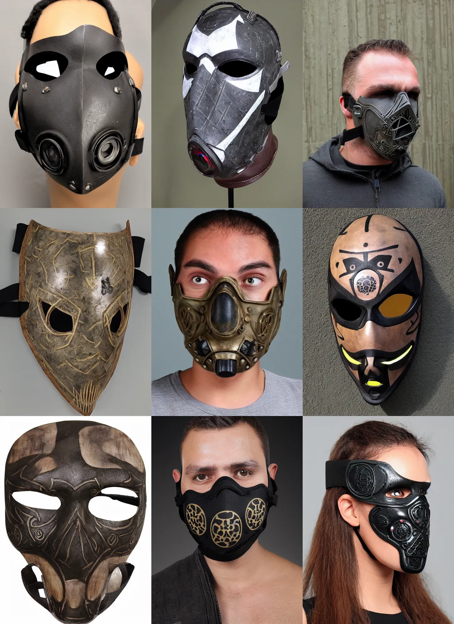 Prompt: spec ops mask with round skull pattern on forehead, lightweight