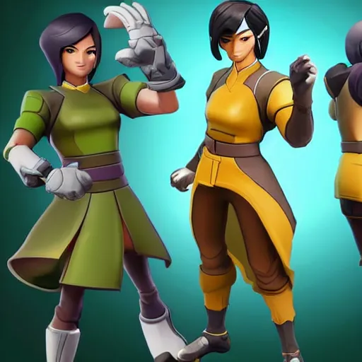 Image similar to toph beifong in fortnite, character render, full body shot, highly detailed, in game render