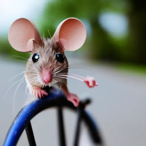 Image similar to mouse on bicycle, macro shot,