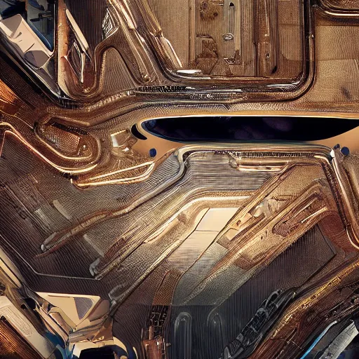 Image similar to car : motherboard forms in the style of zaha hadid architecture sci-fi futuristic setting ultra realistic photography, keyshot render, octane render, unreal engine 5 render , high oiled liquid glossy specularity reflections, ultra detailed, golden hour 4k, 8k, 16k in the style ofblade runner 2049 Cyberpunk 2077 ghost in the shell thor 2 marvel film : tilt shift: sharp focus