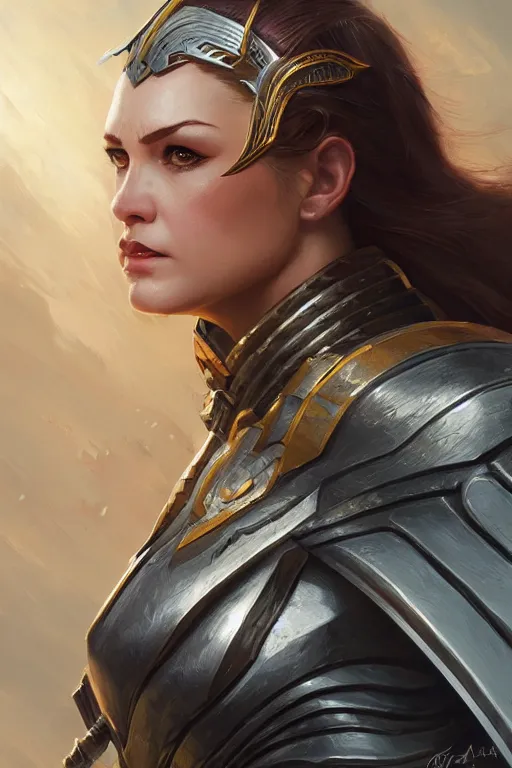 Image similar to amazon valkyrie athena, d & d, fantasy, portrait, highly detailed, headshot, digital painting, trending on artstation, concept art, sharp focus, illustration, art by artgerm and greg rutkowski and magali villeneuve