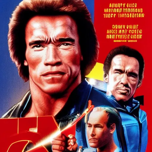 Image similar to a 8 0's movie poster starring arnold schwarzenegger, the movie is called prey cinematic photo