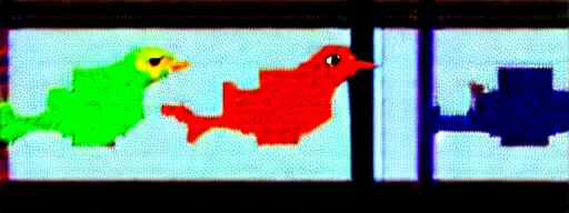 Prompt: pixelart animation sheet of a bird flying