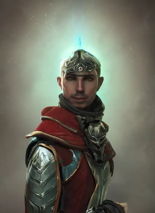 Prompt: A fantasy comic book style portrait painting of a male Inquisitor elder, unreal 5, DAZ, hyperrealistic, octane render, RPG portrait, dynamic lighting