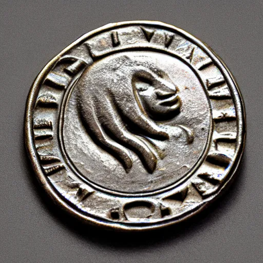 Prompt: medieval coin, 4 k, studio lighting, flickr