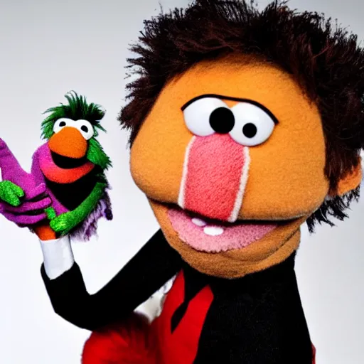 Prompt: river cuomo as a muppet