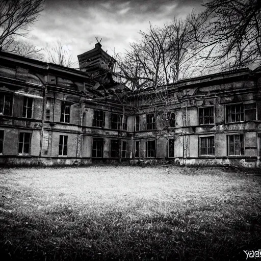 Image similar to something lurking in the dark shadows of an abandoned asylum