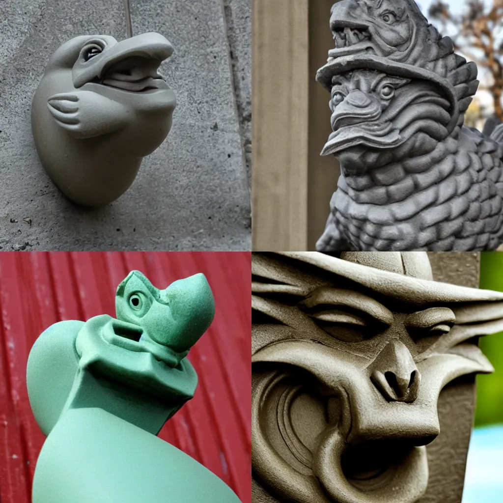 Prompt: A Gargoyle of a Rubber Ducky