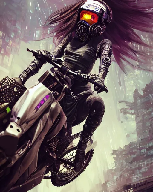 girl wearing cyberpunk intricate streetwear riding | Stable Diffusion |  OpenArt
