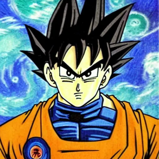 Image similar to Dragonball by Vincent Van Gogh