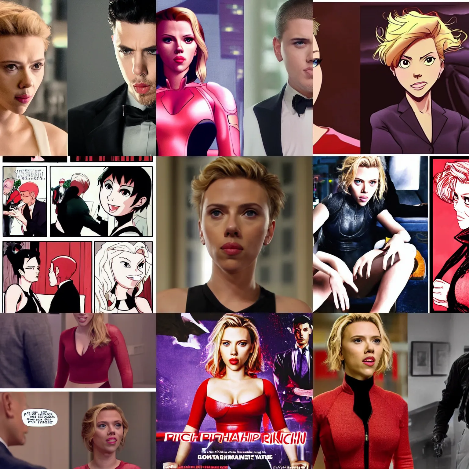 Prompt: scarlett johansson in one punchman anime