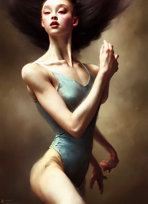 Image similar to giesha prima ballerina by bayard wu, anna podedworna, gaston bussiere, greg rutkowski