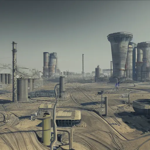 Prompt: A futuristic city in a coal barren industry zone with much pollution, Realistic, HDR, Clear Image, Unreal engine 5,