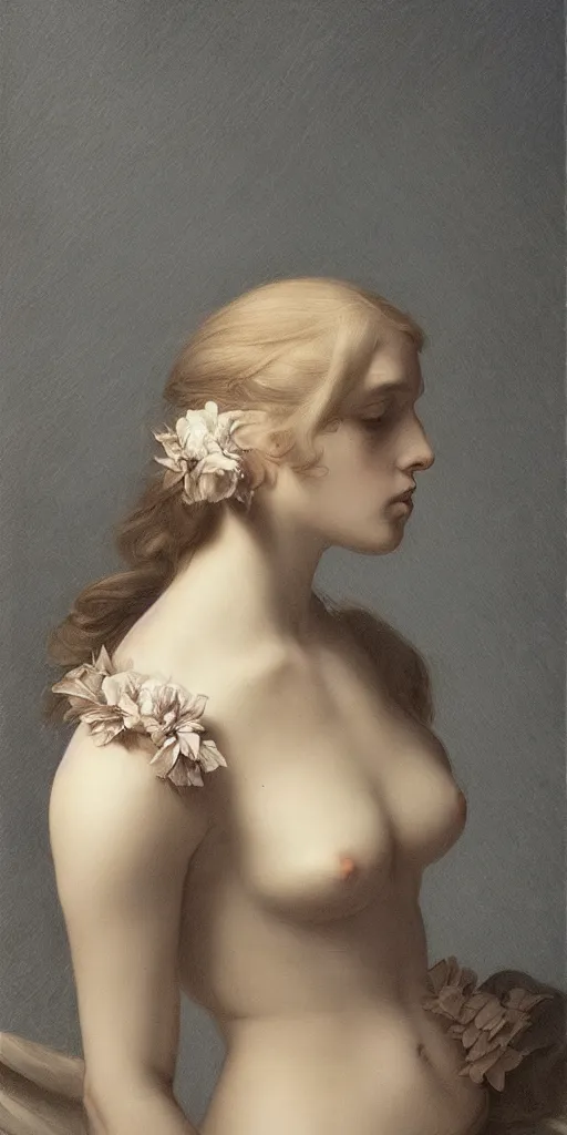 Prompt: highly detailed beautiful photography of flower, sharp focus, dramatic, dynamic, lighting, elegant, blue background, harmony, beauty, masterpiece, by roberto ferri, by durero, pencil draw