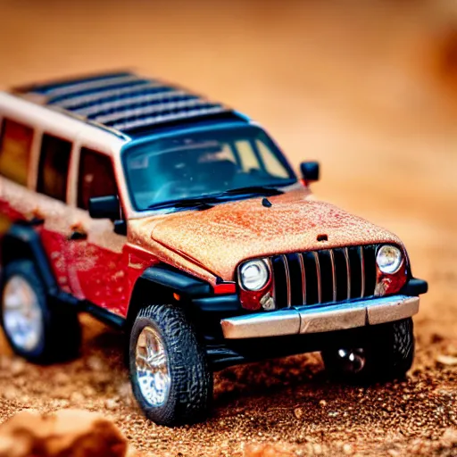 Image similar to micro machines, Jeep Commander, bokeh, macro photography