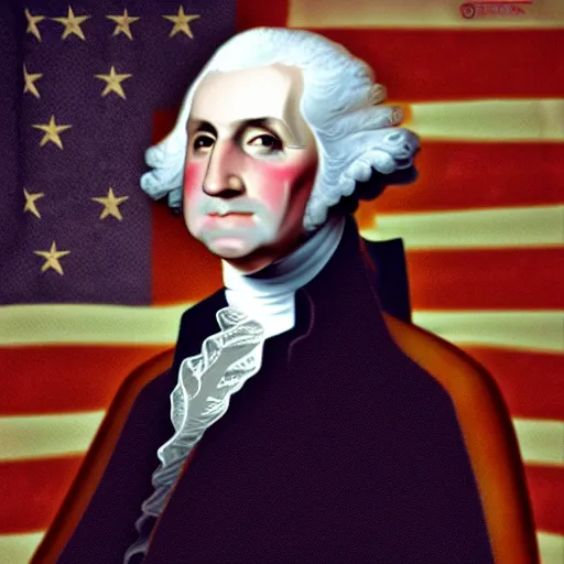 Image similar to George Washington is a gigachad, digital art