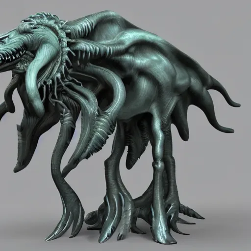 Prompt: 3d model of an eldritch beast