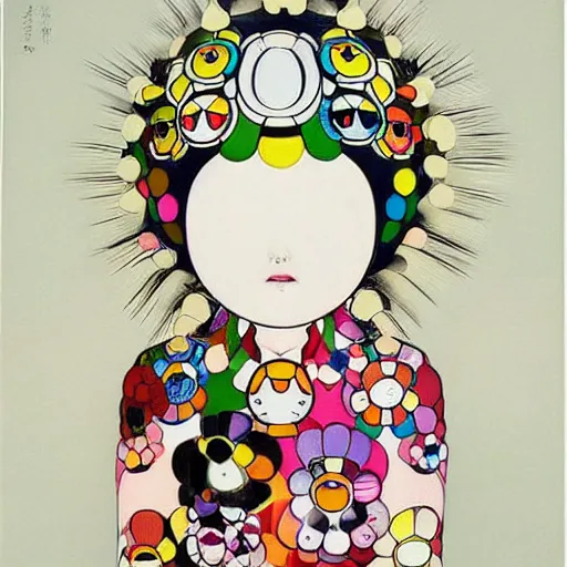 Image similar to a surreal portrait of a girl by takashi murakami