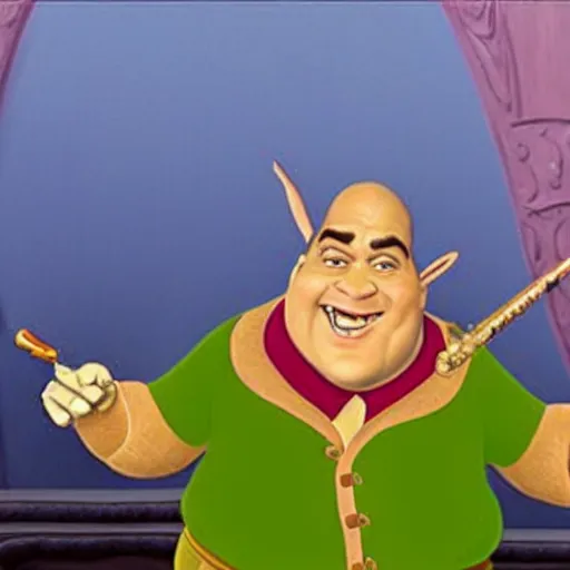 Prompt: A still of Danny De Vito in Shrek (2001)