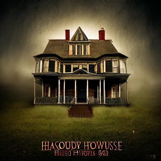 Prompt: creepy album art by chris bilheimer of a haunted house, surreal, 8 k