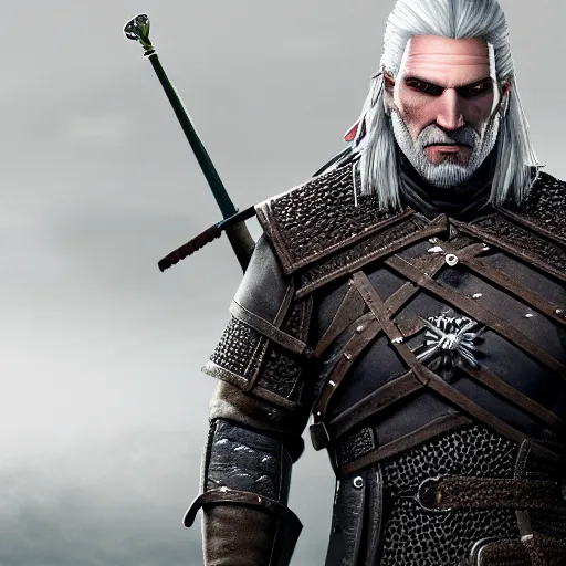 Image similar to Geralt of Rivia in the style of Pixar animation, centred